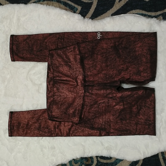 Alo yoga high rise metallic copper airbrushed leggings XS - Picture 2 of 16